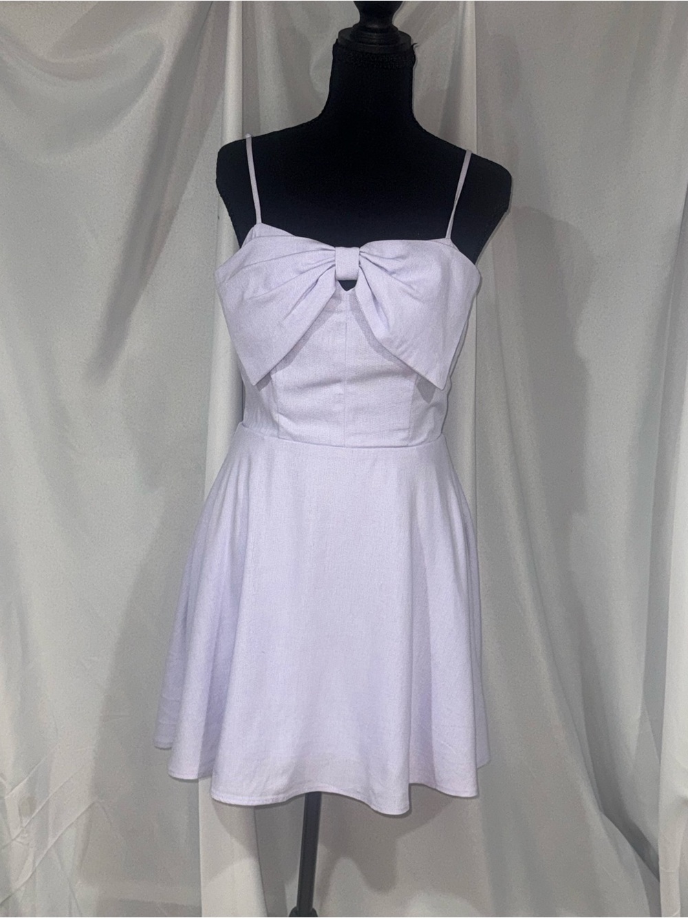 Altar'd State Lavender Bow-Front Spaghetti Strap Mini Dress